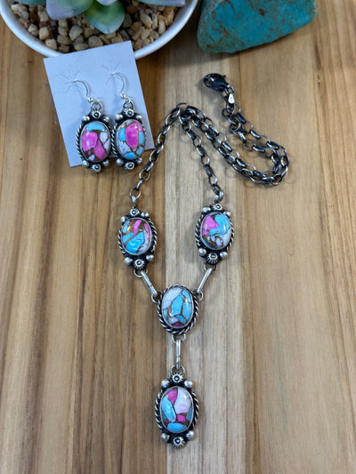 Cotton Candy Lariat & Earring Set