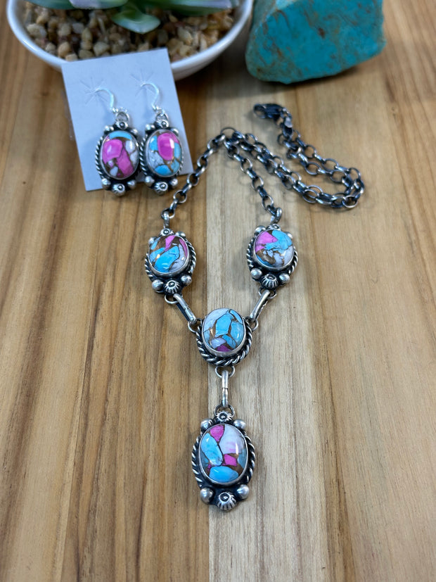Cotton Candy Lariat & Earring Set