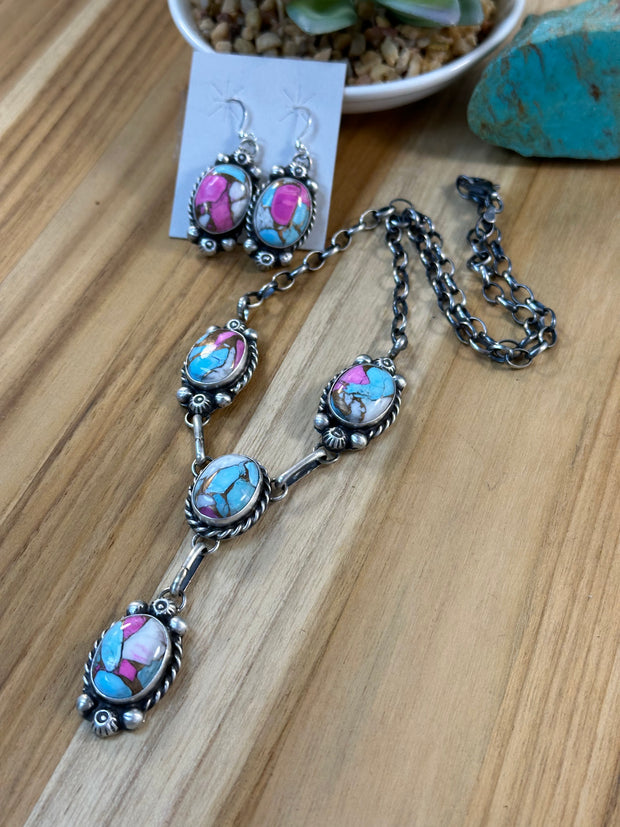 Cotton Candy Lariat & Earring Set