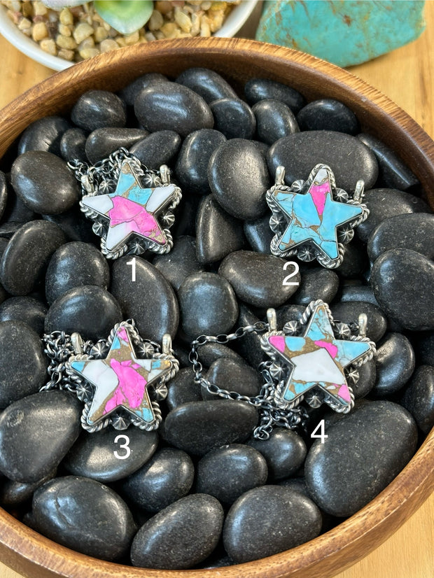 Cotton Candy  Star Necklace
