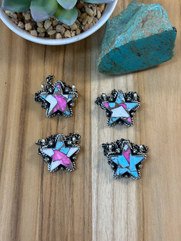 Cotton Candy  Star Necklace