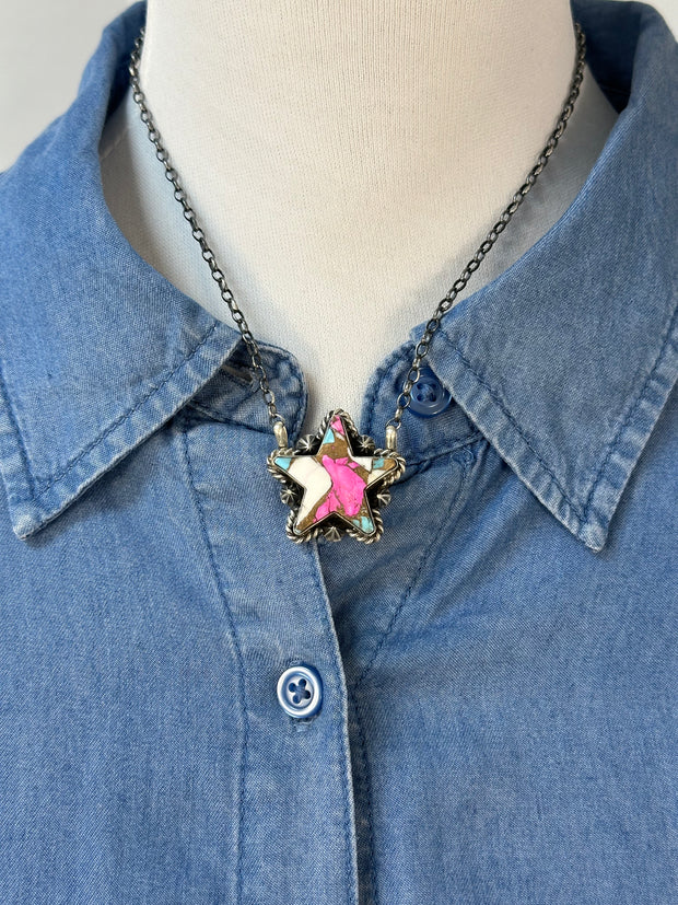 Cotton Candy  Star Necklace
