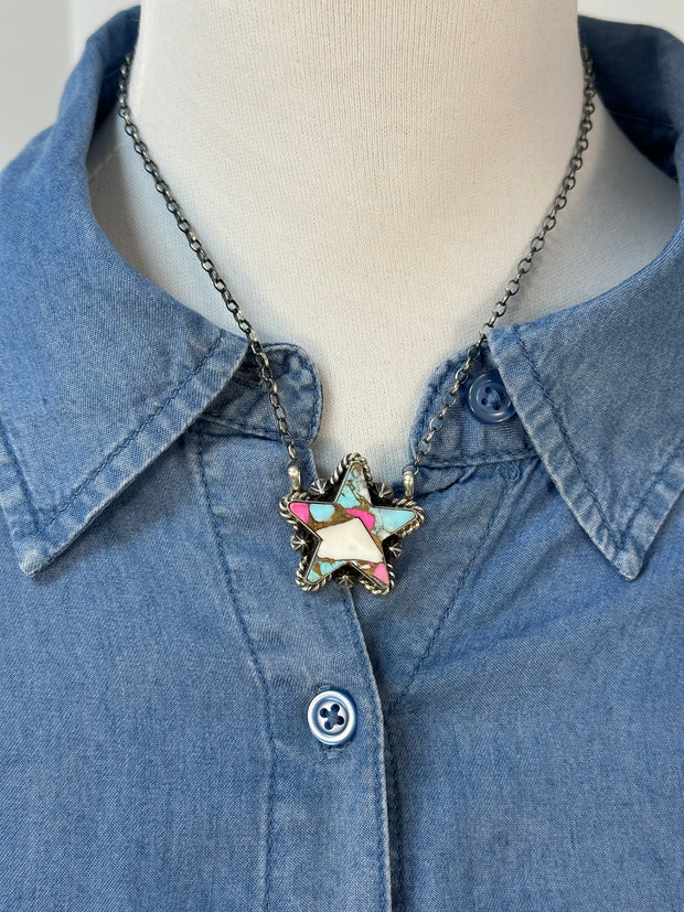 Cotton Candy  Star Necklace