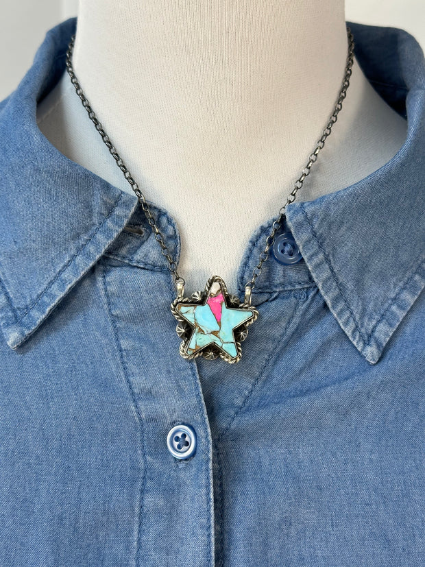 Cotton Candy  Star Necklace