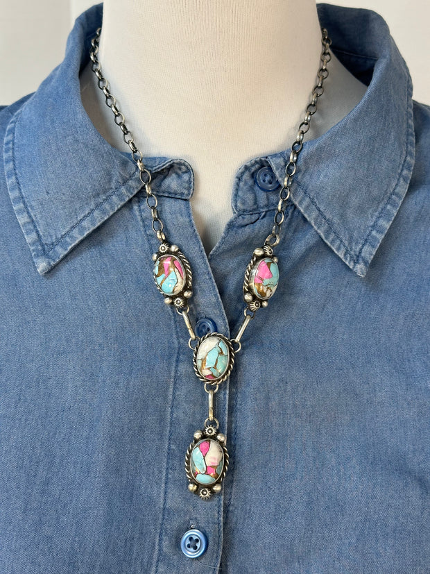 Cotton Candy Lariat & Earring Set
