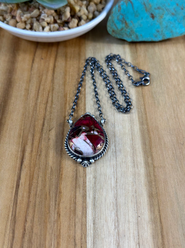 Dahlia Rose Teardrop Necklace