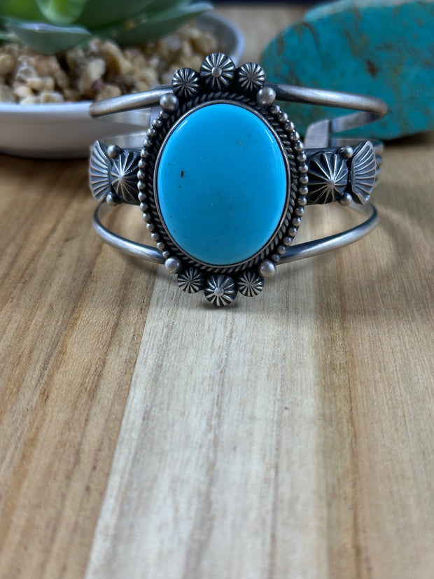 Kingman Single Stone Stamp Cuff