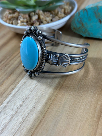 Kingman Single Stone Stamp Cuff