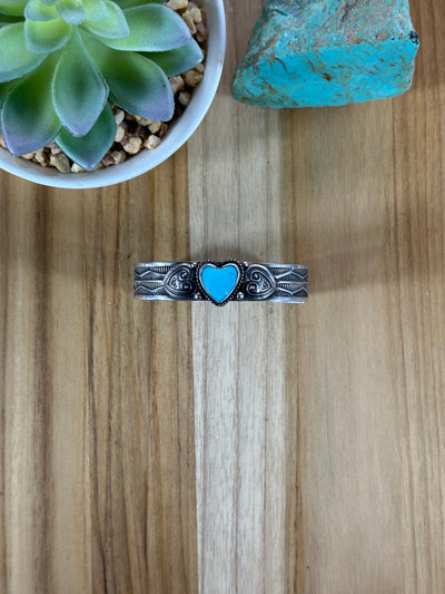 Sterling Silver Kingman Heart Bracelet