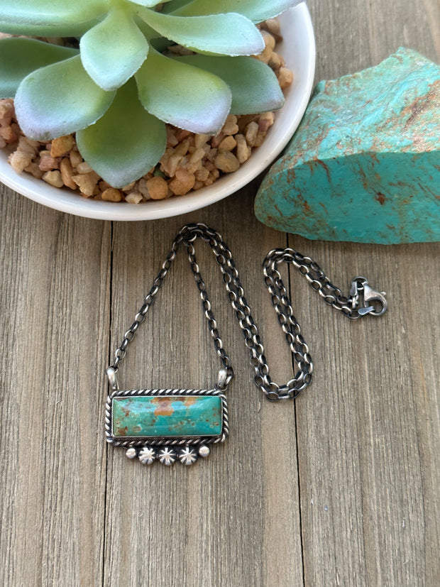 Kingman Turquoise Bar Necklace