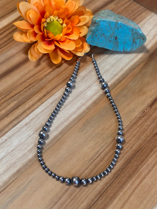 14" 4MM Navajo Style Pearl Necklace