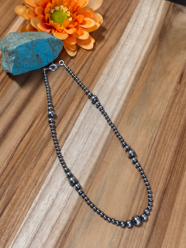 16" 4MM Navajo Style Pearl Necklace