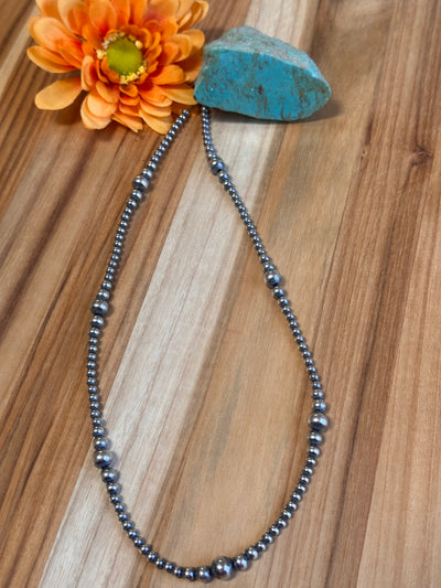 22" 4MM Navajo Style Pearl Necklace