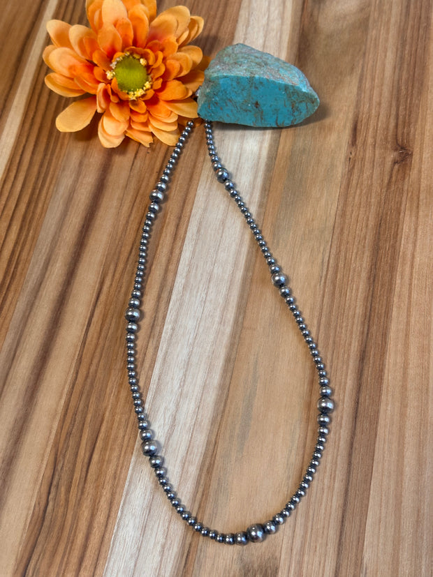 22" 4MM Navajo Style Pearl Necklace