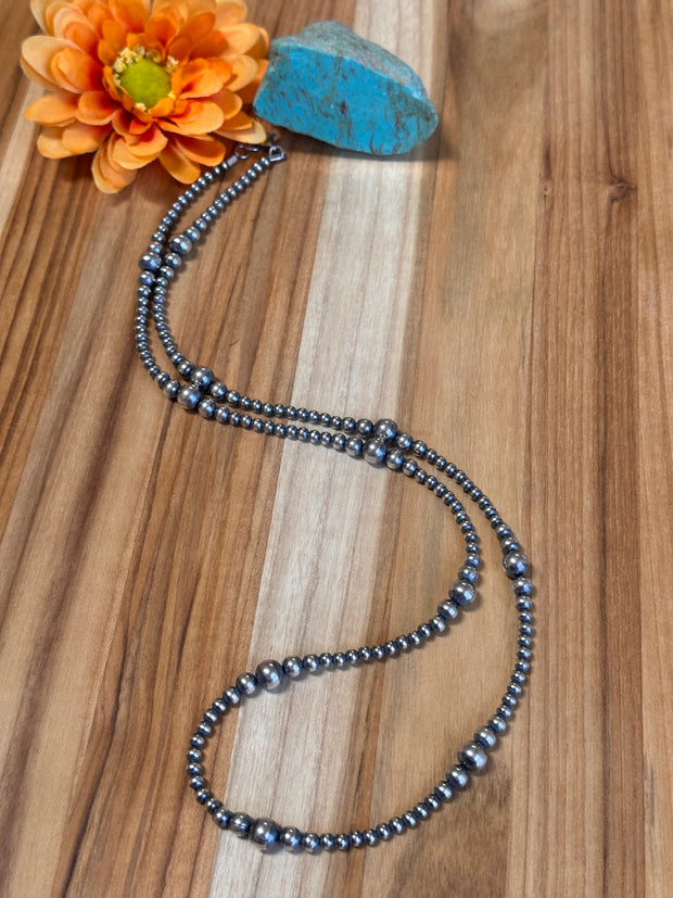 30" 3-8MM Navajo Style Pearl Necklace