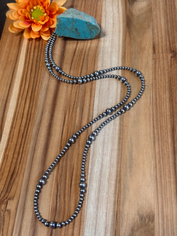 36" 4MM Navajo Style Pearl Necklace