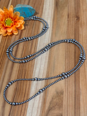 60" 4MM Navajo Style Pearl Necklace