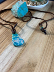 Adjustable Kingman Leather Necklace