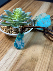Adjustable Kingman Leather Necklace