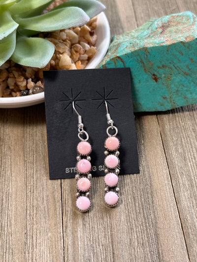 Pink Conch Dangle Earrings