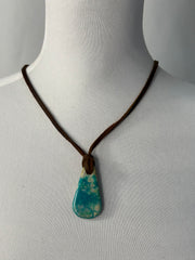 Adjustable Kingman Leather Necklace