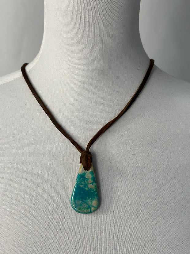 Adjustable Kingman Leather Necklace