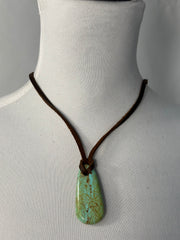Adjustable Kingman Leather Necklace