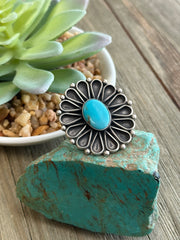 Sterling & Turquoise Cluster Ring
