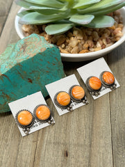 Orange Stud Earrings