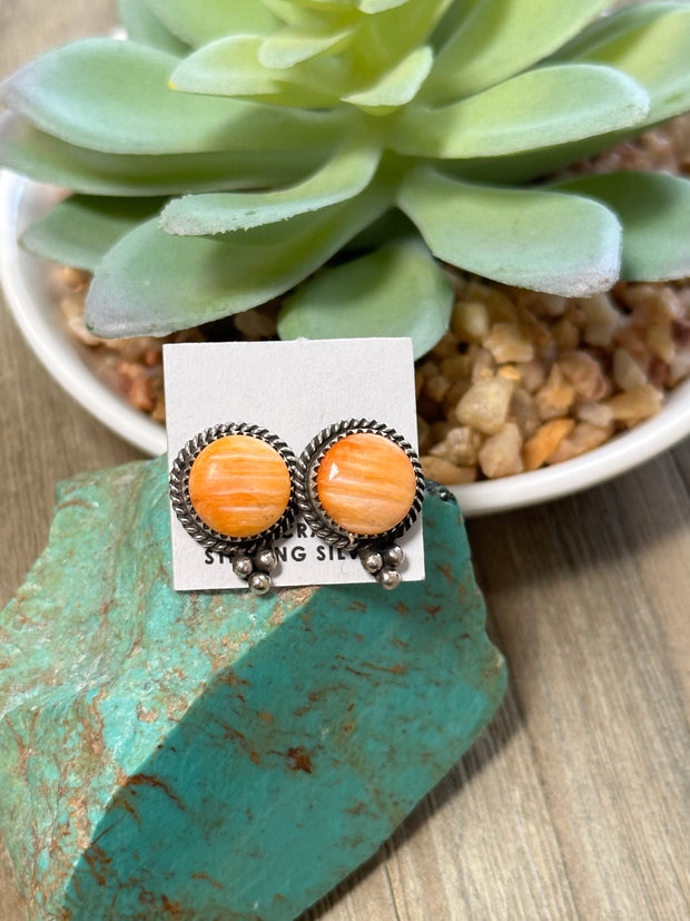 Orange Stud Earrings