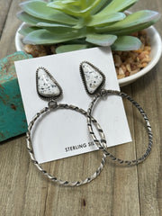 White Hoop Earrings