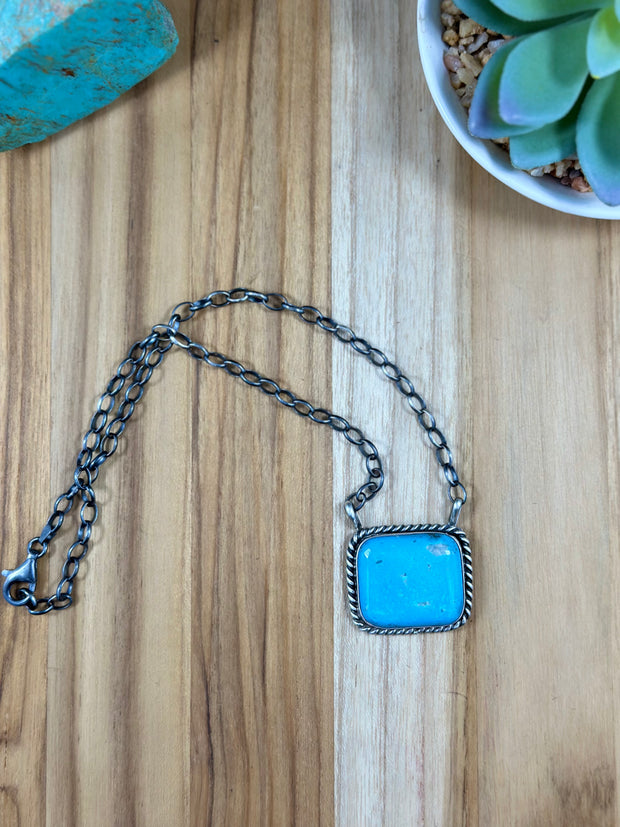 Kingman square turquoise neckless