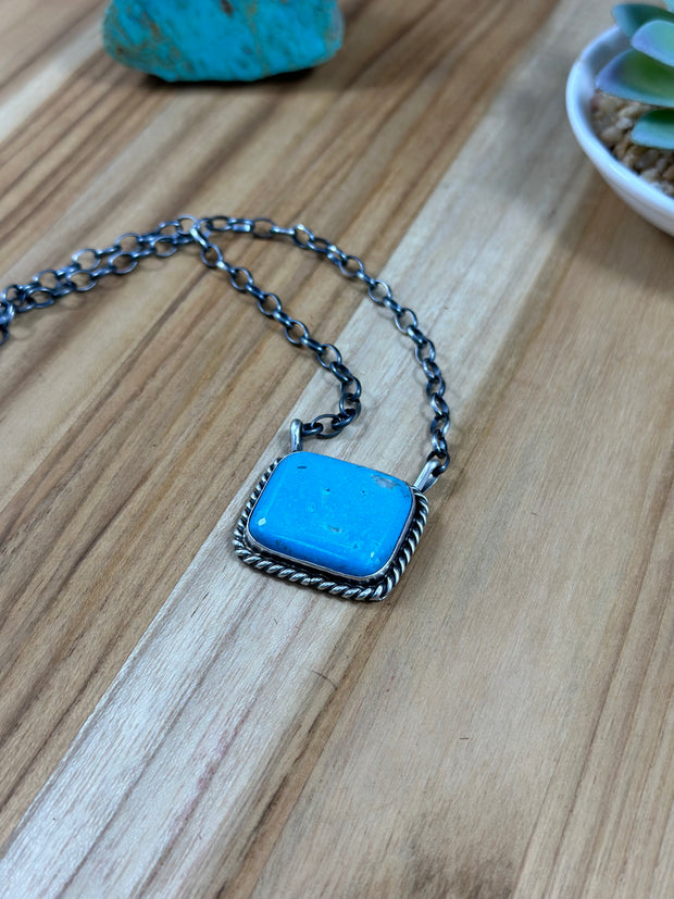 Kingman square turquoise neckless