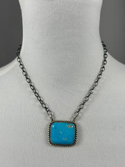 Kingman square turquoise neckless