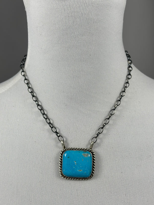 Kingman square turquoise neckless