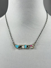 Cotton Candy Three Stone Necklace