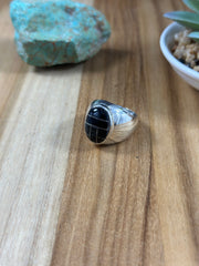 Men's Black Onyx Inlay Ring