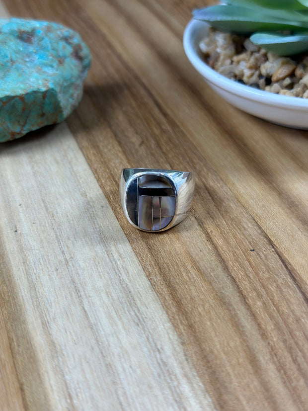 Men's Mother of Pearl Inlay Ring