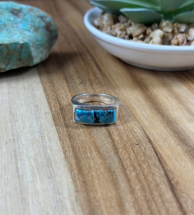 Men's Kingman Turquoise Inlay Ring