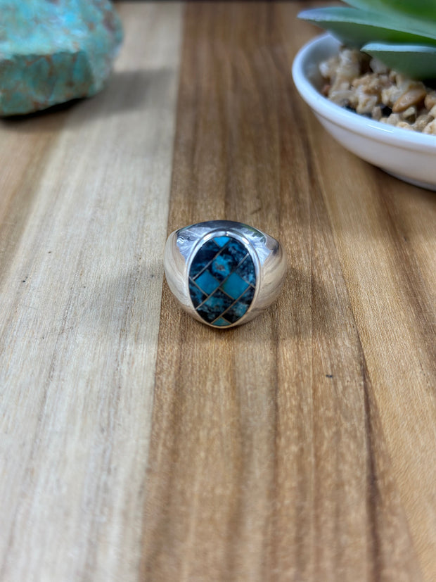 Turquoise Inlay Rings Men's Turquoise Inlay Ring – Turquoise Texas