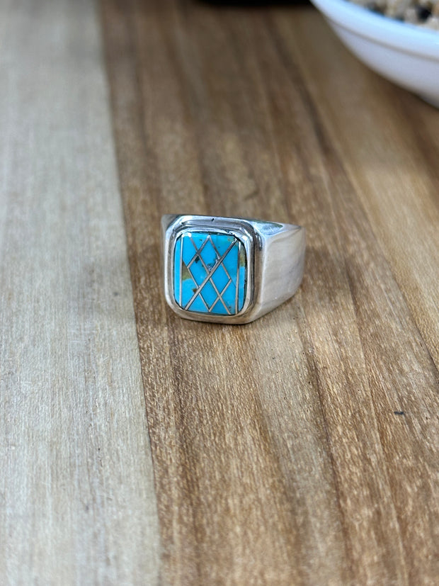 Men's Kingman Turquoise Inlay Ring