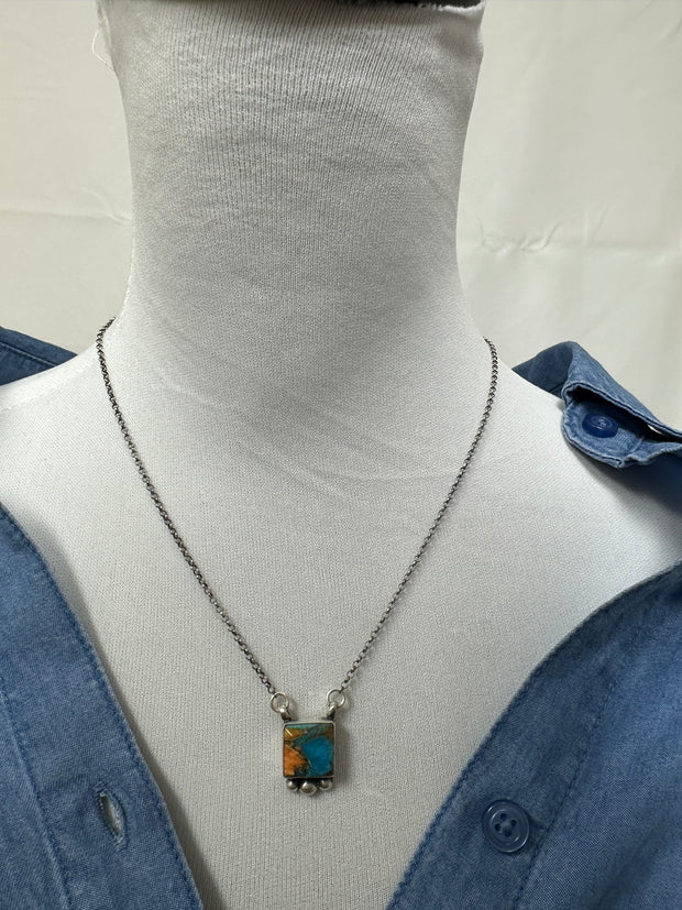 Orange Square Necklace