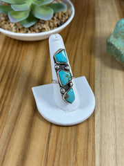 Kingman Turquoise 3 Stone Ring