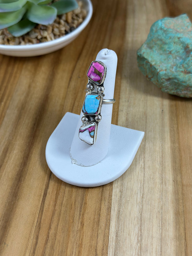3 stone cotton candy ring