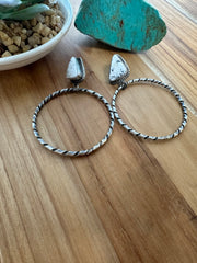 White Hoop Earrings
