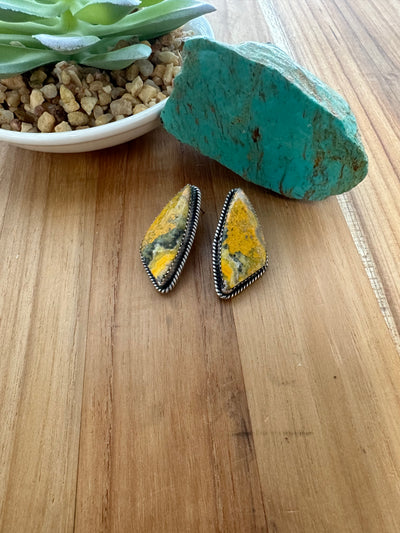 Bumblebee jasper Triangle Earrings