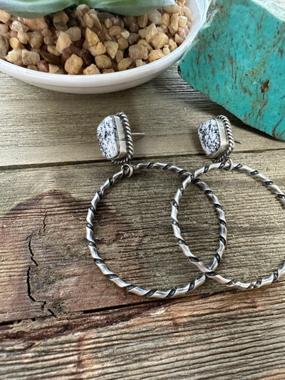 White Hoop Earrings