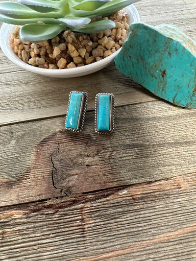 Kingman Turquoise Stud Earrings