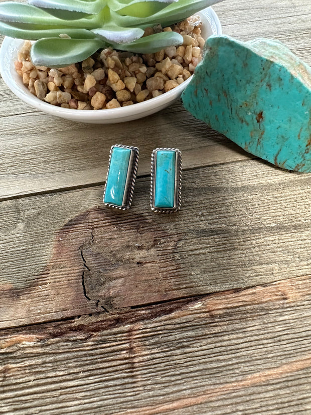 Kingman Turquoise Stud Earrings