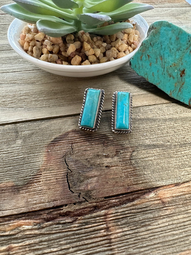 Kingman Turquoise Stud Earrings